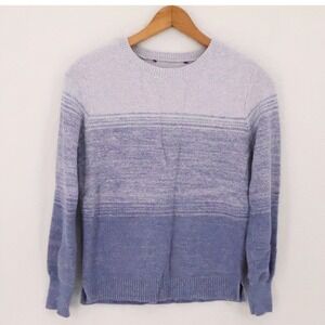 Ombre Gradient Crew Neck Sweater Womens Size S Purple Blue Soft Girl Coastal